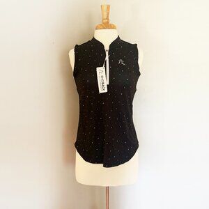 Rhoback Sleeveless zip up mock polo Small